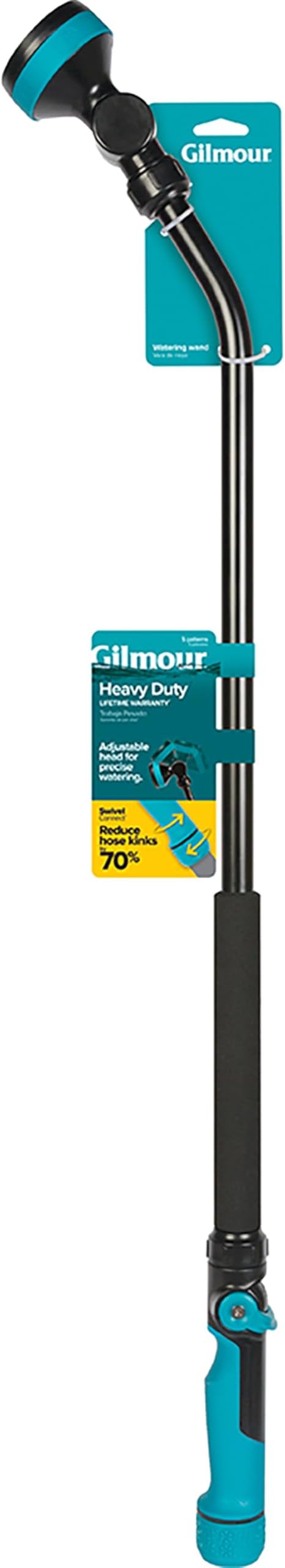 Gilmour Heavy Duty Swivel Connect Watering Wand Hose Sprayer, 5 Pattern Watering Wand for Garden Hose