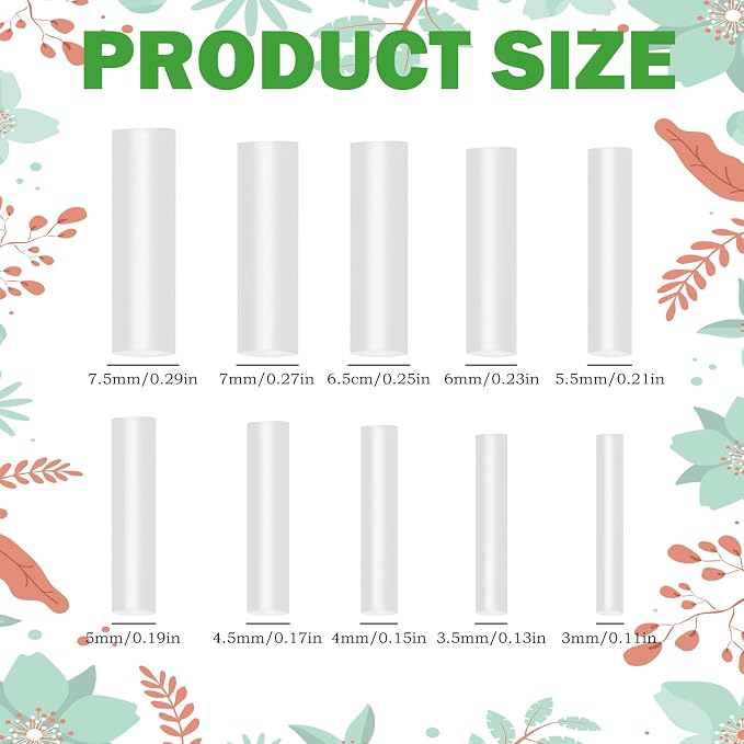 100Pcs Silicone Grafting Sleeves for Fruit Trees, 3-7.5mm Plants Tree Tubes Grafting Tape Tools Kit Protective Wrapping Sleeve Promote the Healing of Fruit Tree Wounds for Plant Grafting