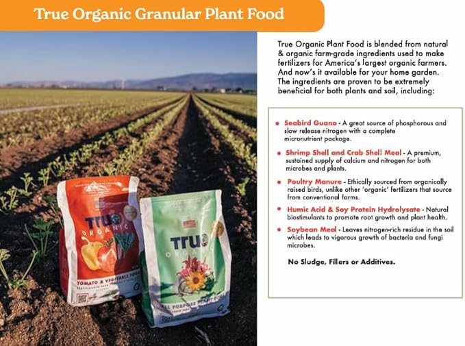 True Organic Blood Meal Fertilizer Granules | High-Nitrogen | For Rapid Growth | Covers 104 Sq. Ft. | 3 lb, Pack of 6