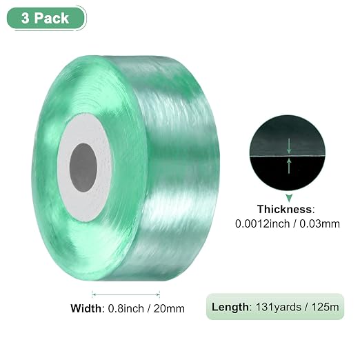 M METERXITY 3-Pack Grafting Tape, 131yards x 0.8"(l x W) Tree Grafting Tape Per Pack, Plant Repair, Stretchable Floristry Film for Tree/Fruit/Poly Budding