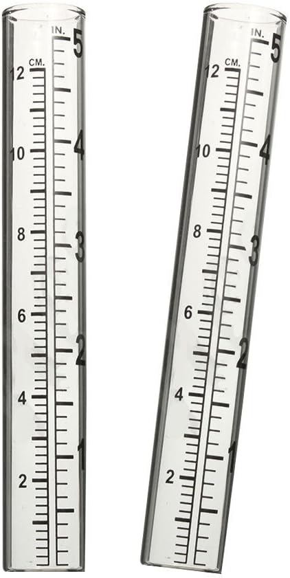5" Capacity Rain Gauge Glass Replacement Tube for Yard Garden Outdoor (Set of 2)