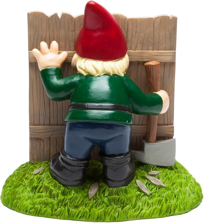Shining Gnome Garden Gnome - Funny Gnomes for Outdoor Spaces - Weatherproof Redrum Scary Yard Statue - Horror Movie Lawn for Halloween Decorations - 9.5"