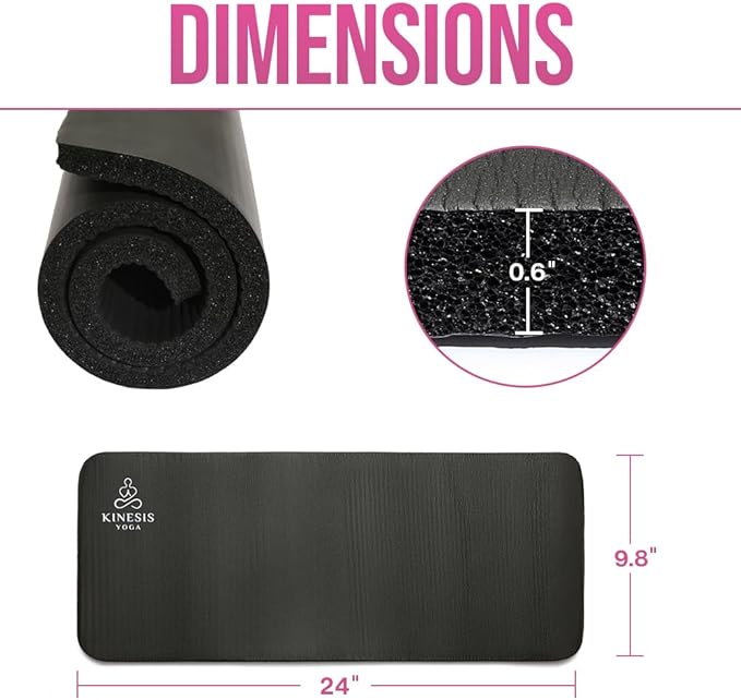 Kinesis Yoga Knee Pad Cushion - 0.6 inch (15mm) Thick Exercise Knee Pad for Pain Free Yoga - Perfect Companion for Home Workout - Easy on the Knees, Elbows, Wrists and Back (Does Not Include Yoga Mat)