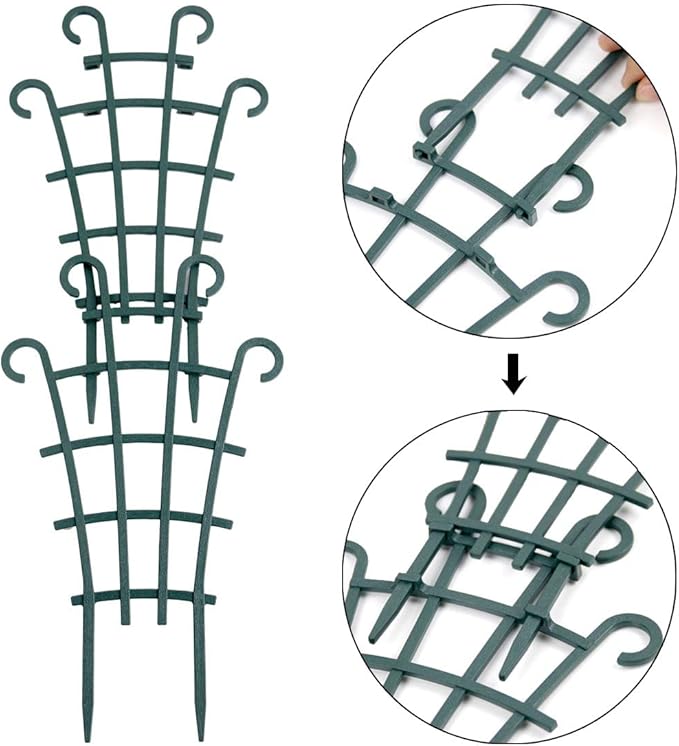 UWIOFF Trellis for Potted Plants, Stackable Small Indoor Plant Trellis for Climbing Plants Outdoor for Vine Ivy Hoya Houseplants Flower Plant Support, 4 Pack