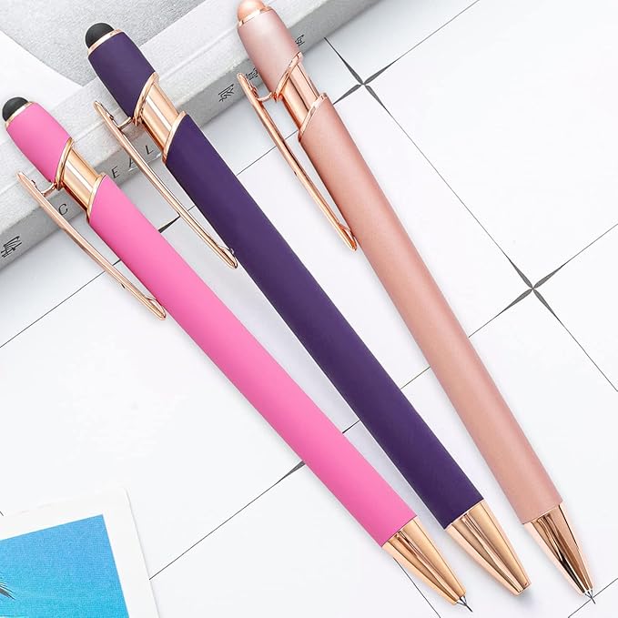3 Pieces Pin Pen Weeding Tool for Vinyl, Precision Weeding Pen Tools Quick Air Release Tool Pinpen Vinyl Pen Weeder Touch Screen Pen (Frosted Rose, 3)