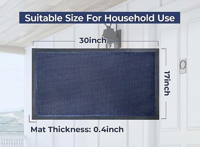 Muddy Mat® Meshy Mat™ Door Mat Heavy-Duty Quick-Dry Floor Mat, Sand & Dirt Trapper for Indoor & Outdoor, Ideal for Entrance, Mudrooms,Patios & Garages,Low-Profile,Non-Slip,Washable– Blue 32"x60"x0.4"