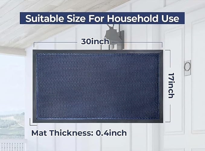Muddy Mat® Meshy Mat™ Door Mat Heavy-Duty Quick-Dry Floor Mat, Sand & Dirt Trapper for Indoor & Outdoor, Ideal for Entrance, Mudrooms,Patios & Garages,Low-Profile,Non-Slip,Washable– Blue 36"x60"x0.4"