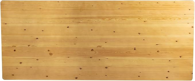 Flash Furniture HERCULES 8' x 40" Rectangular Antique Rustic Solid Pine Folding Farm Table, Light Natural