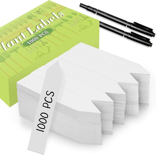 1000 PCS Plastic Plant Labels for Seeding Plant Tags for Outdoor Garden, Waterproof Labels for Pot Garden Stake (White)