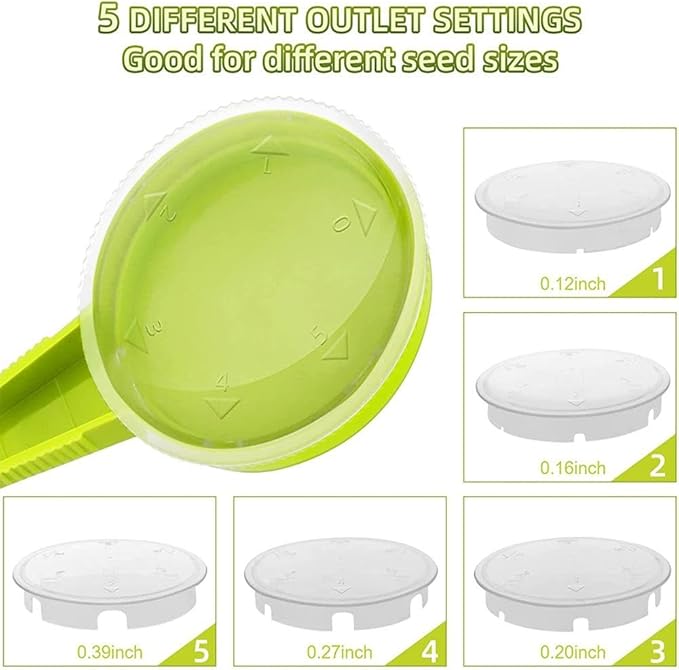 12 Pcs Mini Seed Dispenser Set,Garden Hand Planter Seeder Tool,Seedlings Dibber and Widger Hole Puncher and Labels Set for Farm Lawn Garden Yard