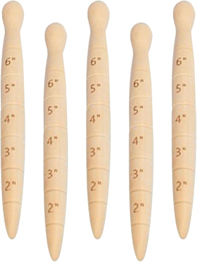 5Pcs Dibbler 8 Inch Wooden Dibbler with 5 Level Scale Portable Replacement Professional Seed Planter Tool for Seedling, Gardening Gardening Tool Garden Tools Seed Planter