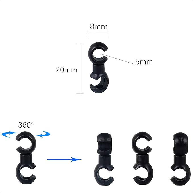 VANICE 10 Pcs Bicycle Brake Cable S Style Clips Buckle Hose Guide Bike MTB Cross Line Clip/Black