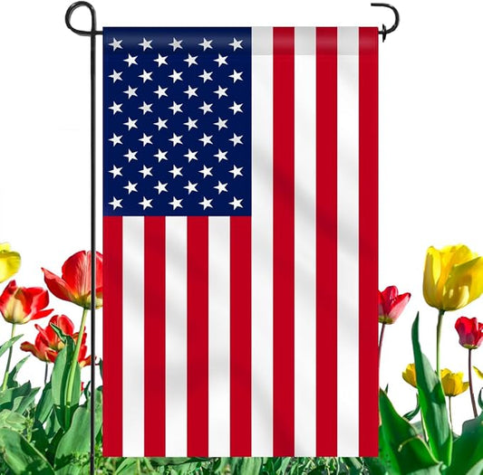 Anley Double Sided Premium Garden Flag, US National Garden Flag - American United States July 4th Independence Day Patriotic Decorative Yard Flags - Weather Resistant & Double Stitched - 18 x 12.5 Inch