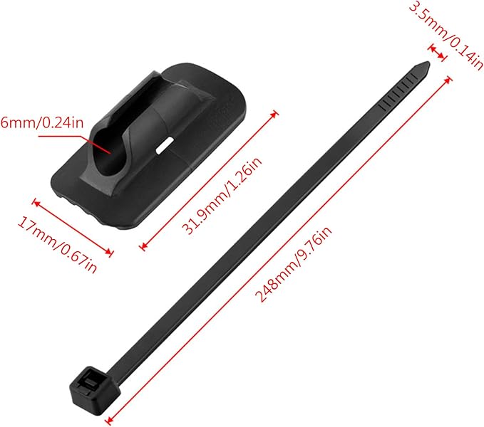 Youngy 5pcs Bicycles Brake Cable Line Fixed Base with Tie Bike Cable Base Guide Road Bicycles Frame Cable Fixed Parts Brake Housing Hose Guide Cable Buckle Cycling Mountain Biking Bike Accessories
