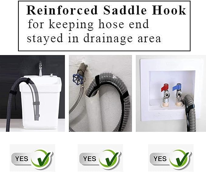 Pmsanzay Universal Adjustable Shape Drain Hose Guide Assembly Fits All Drain Hose, Flexible Laundry Tub Washing Machine Discharge Hose Clip Hose Holder - You can Mold it to fit Your Needs.
