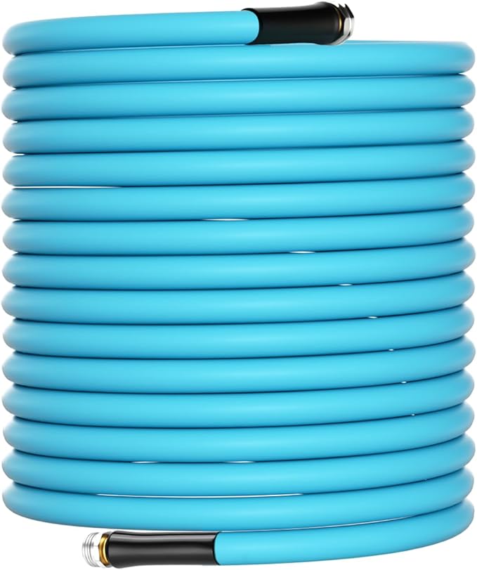 MEASUREMAN 50 Feet Lightweight Garden Hose, 5/8 inch x 3/4 inch GHT, All-Weather & Flexible, Kink-Resistant, Leak-Proof, Blue