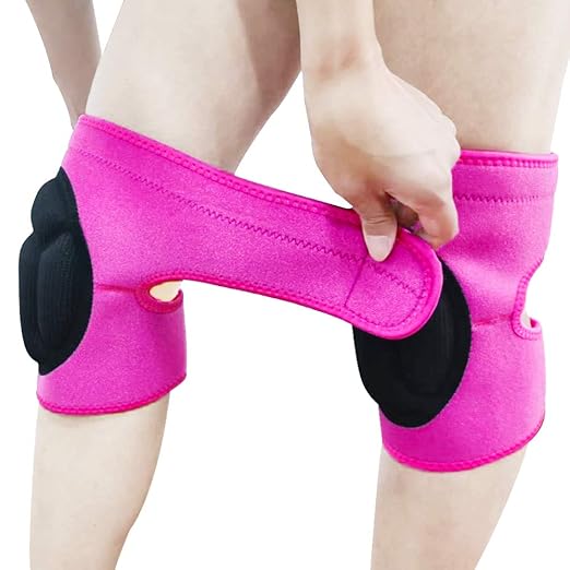 Women Knee Pads for Cleaning House Floors,Gardening Work,Carpet, Kneeling Kneepads with Soft Inner Liner, Adjustable knee pads Suitable for Adult and Elderly for Garden,Flooring Yard,Pink L, (1 Pair)