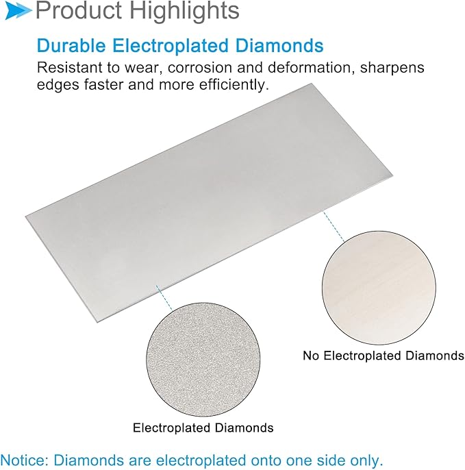 Diamond Whetstone Sharpening Stone, 1200 Grit 6.69" x 2.95" Total Size, Sharpener Abrasive Tool - (Applications: for Metal Grinding)