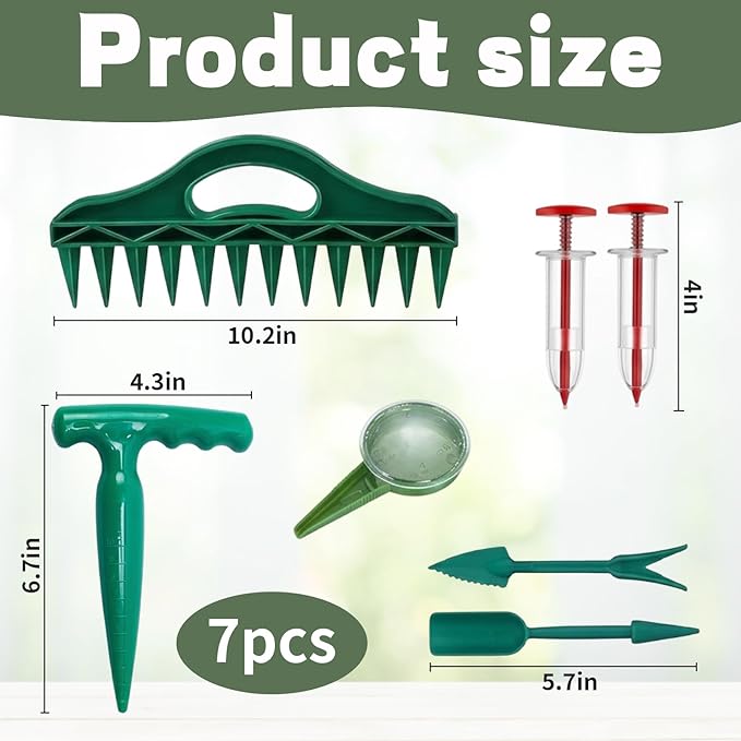 8-Piece Seed Planter Tool, Seed Dispenser Set for Precision Planting, Multi-Functional Gardening Tools for Vegetable Gardens and Landscaping, Handheld Seed Spacing Tool with Dibber and Accessories