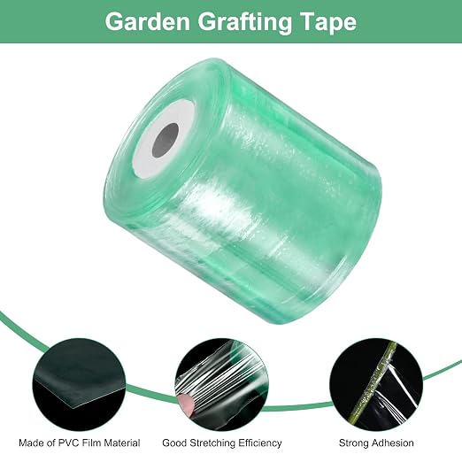 M METERXITY 2-Pack Grafting Tape, 131yards x 2.4"(L x W) Tree Grafting Tape Per Pack, Plant Repair, Stretchable Floristry Film for Tree/Fruit/Poly Budding