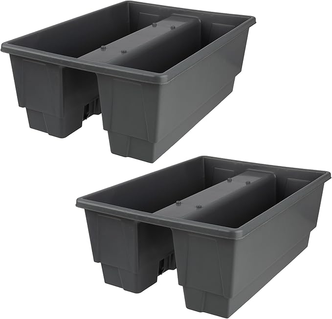 Pure Garden Railing Planter - 20.75-Inch Flower Box with Drainage Insert - 6-Gallon Outdoor Planter Box - Deck, Porch, or Balcony Planter (Gray)