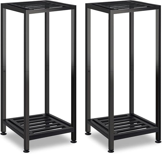 Lilybud--lily 2-Pack Plant Stand Indoor Outdoor, Heavy Duty Wrought Iron Pedestal Stands, Metal Plant Stand Decorative Flower Stand for Patio Garden Deck Living Room