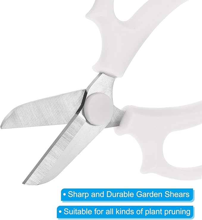 PATIKIL Floral Scissor, 3 Pcs Garden Scissors Floral Shears Gardening Pruning Shears Scissors with Comfort Grip Handle for Plants Trimming, White
