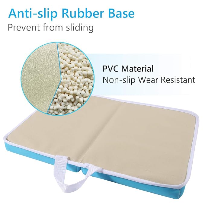 Bath Kneeler Pad - 1.5inch Thick Bath Kneeling Mat Non-Slip Rubber - Large Safety Bathtub Kneeling Pad for Baby Bathtime, Garden Work, Exercise - Foldable Child Bath Tub Mat for Parents