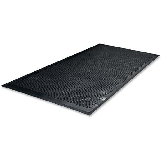 Guardian 14040600 Clean Step Scraper Outdoor Floor Mat, Natural Rubber, 4'x 6', Black, Ideal for Any Outside entryway, Scrapes Shoes Clean of Dirt and Grime