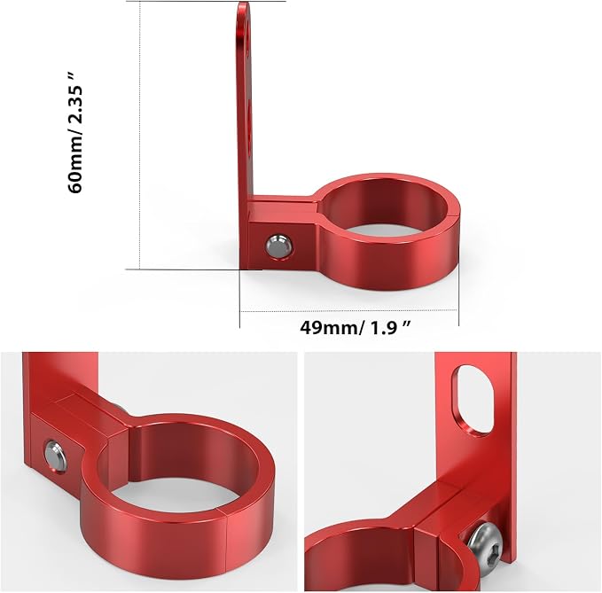 NICECNC Front Brake Cable Guide Hose Clamp Line Guide Holder Compatible with Honda XR650L 1993 1994 1995 1996 1997 1998 1999 2000 2001 2002-2024, See Fitment, Aluminum CNC-machined Red