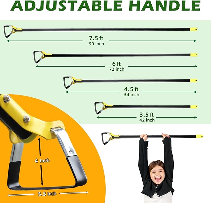 Stirrup Hoe,Effcient Scuffle Hoes with Sharp Blade,Adjustable Long-Handle Scuffle Hoe Garden Tool with 30-90 Inch,Action Hoe,Hula Hoes Garden Tool for Raised beds,Vegetable and Flower beds
