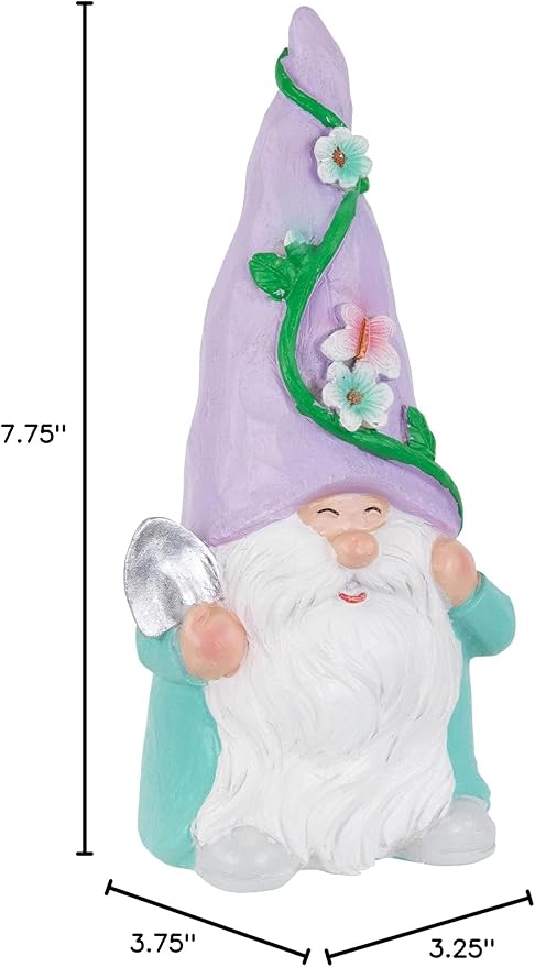 Northlight Happy Gardening Gnome with Shovel Outdoor Garden Statue - 8"