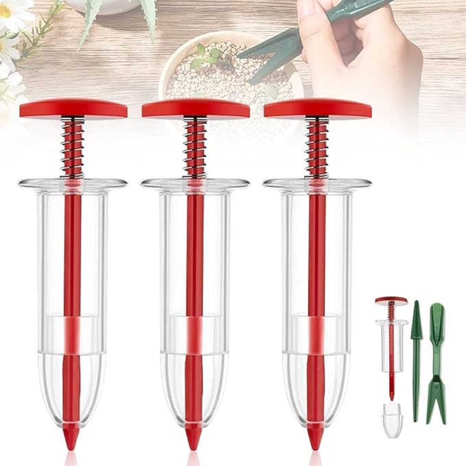 AIIONP 6 PCS Mini Seed Spreader, 2026 Premium Mini Sowing Seed Dispenser, Small Seed Planter Tool, Manual Seedlings Dibber and Widger Set, Seed Sower Spreader Handheld for Tiny Seeds (Set A)