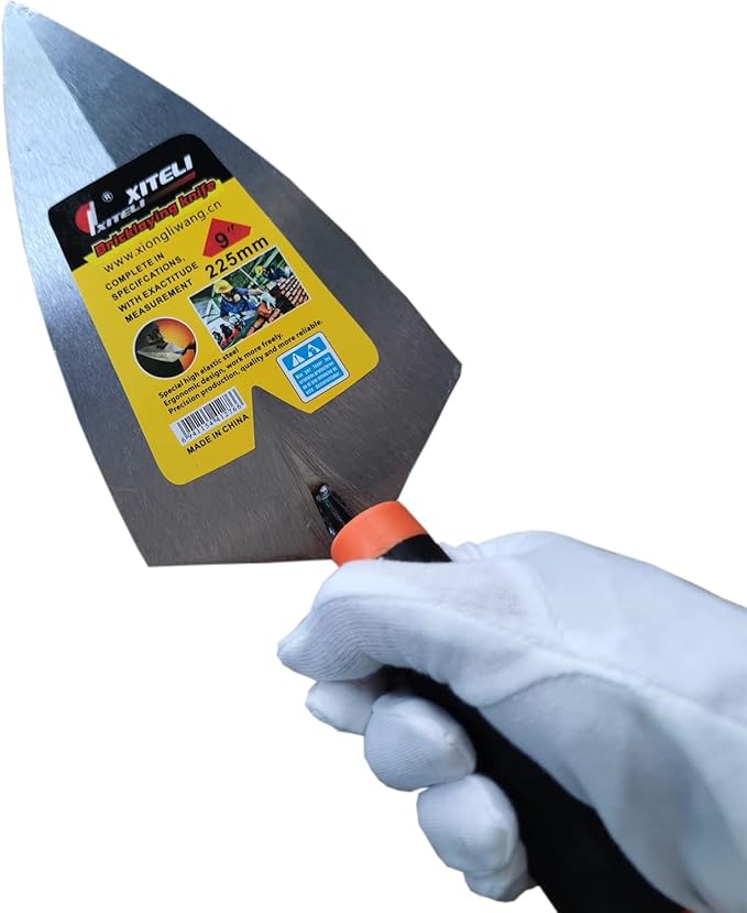 4-Pack Brick Trowel Set, 6" & 7" & 8" & 9" Pointing Trowel Set Gauging Trowel Set with Soft Grip,Masonry Hand Tool Margin Trowel for Brickwork, Blockwork, Stonework, Masonry ﻿ (Pointed End)