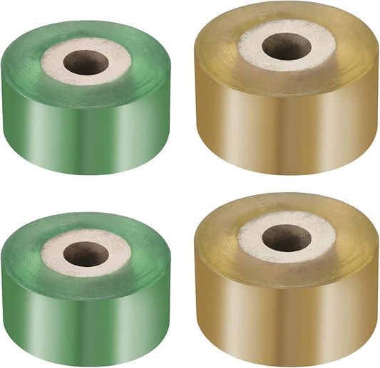 HARFINGTON 4 Rolls Fruit Tree Grafting Tape 2CM 3CM Width 100M Length PVC Stretchable Garden Grafting Tool Plants Self Adhesive Floristry Film for Floral Tree and Poly Budding, Yellow Green