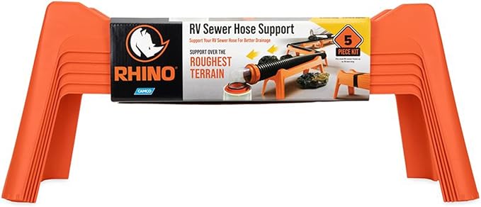 Camco Pack of 5 Rhino Nesting Durable RV Sewer Hose Support Kit for Simple and Stable Drainage Ideal Solution For Trailer Car Waste Management