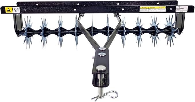 Brinly SA2-40BH-P Tow Behind Spike Aerator with Double Tow Bar, 40" - Hammered Black