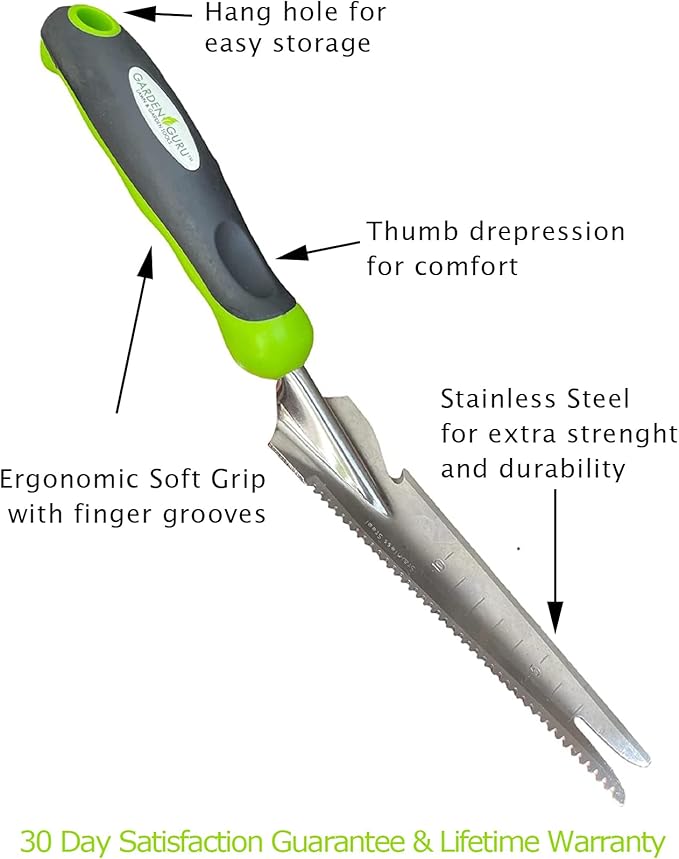 Garden Guru Hand Weeder Trowel with Ergonomic Handle – Stainless Steel Weeding & Digging Knife – Rust Resistant - Perfect for Weeding, Transplanting, Digging, Pruning, Cutting - 1 Case (50 Pcs)