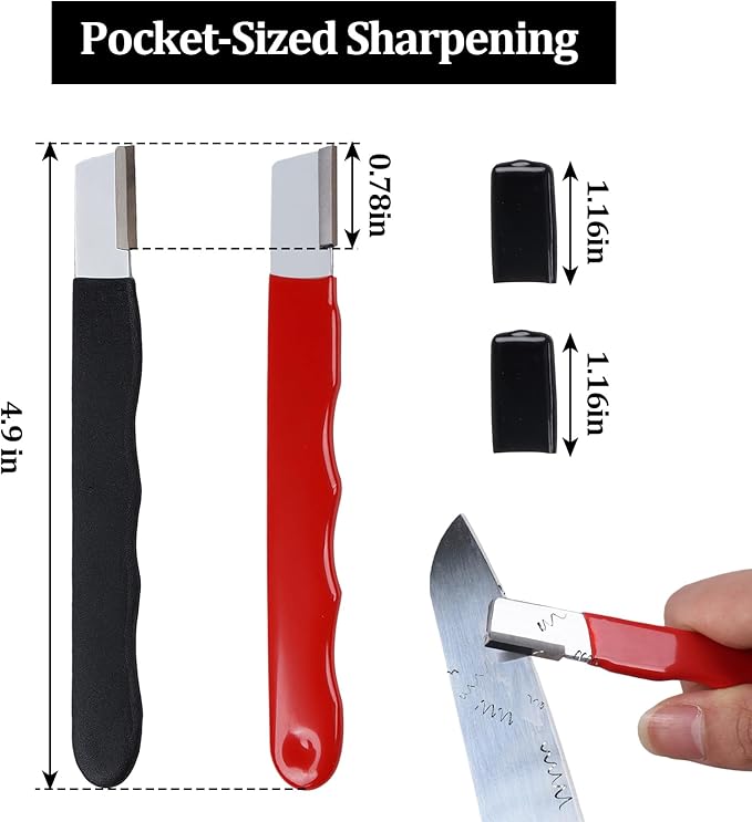 2 Pack Pocket Sized Garden Tool Blade Sharpener Sharpening Tool for Pruners, Shears, Knives, Axes Portable & Easy to Use for Gardening, Camping, Outdoors