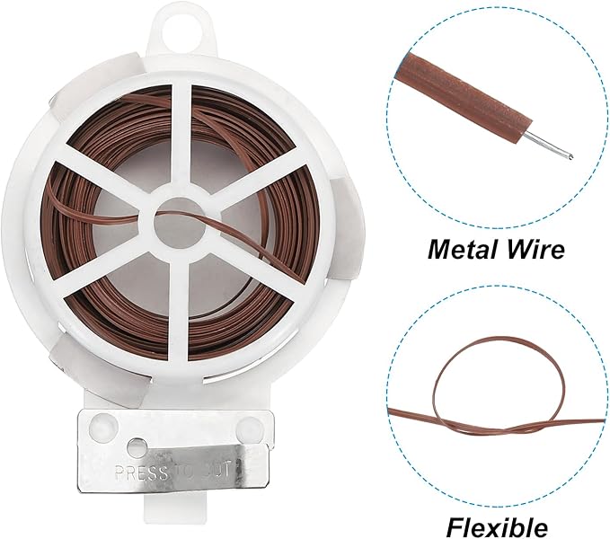 PATIKIL 65ft/20M Twist Ties, 3 Pack PE Garden Plant Ties with Cutter Reusable for Gardening Climbing Vines Office Home Cable Organizing, Brown