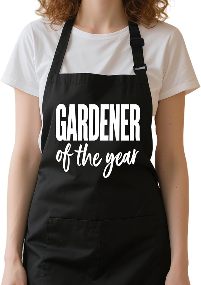 Funny Garden Aprons for Women with Pockets, Adjustable Water-Resistant Gifts for Gardener Mom Wife Plant Lover