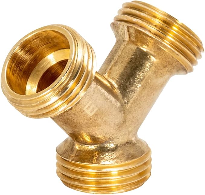 Eastman 41003 Steam Dryer Y Connector, 3/4 inch MHT Connector x Two 3/4 inch MHT Connectors, Brass