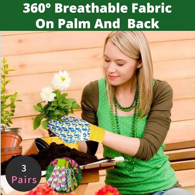 Gardening Gloves,Women Yard Work Garden Glove,Gifts | Thorn Proof,Puncture Resistant,Touchscreen,Gift,Leather,Spandex