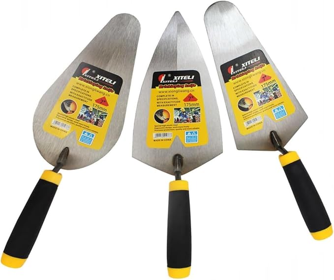 2 Pcs Ellipse Flat Finishing Trowel,7"Concrete Cement Drywall Plastering Tile Masonry Construction Hand Tools