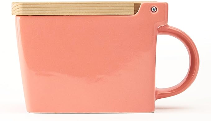 Zero Japan Bee House Premium Salt Box with Hinoki Lid - Container for Sea Salt and Spices - Elegant Cellar for Kitchen Countertop - Coral Pink, 16 oz