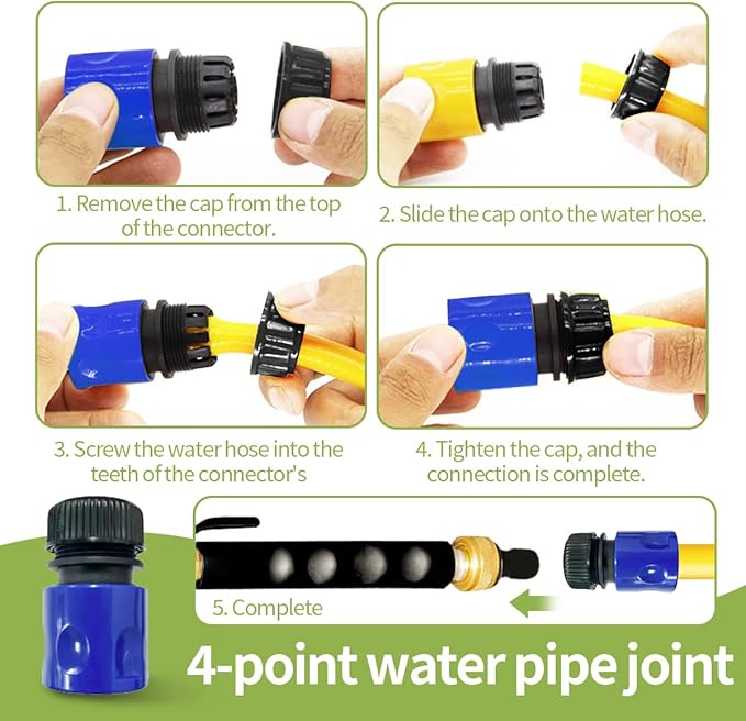 Upgrade Leak-Free jet nozzle high pressure hose nozzle，Suitable for garden hoses high pressure power washer wand with 5 High Pressure hydro nozzles and Quick Connectors (black)