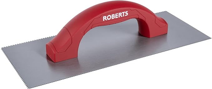 ROBERTS 49601 Dual-Notch Trowel for Installation of Vinyl Composition Tile, Luxury Vinyl Plank and Tile Flooring