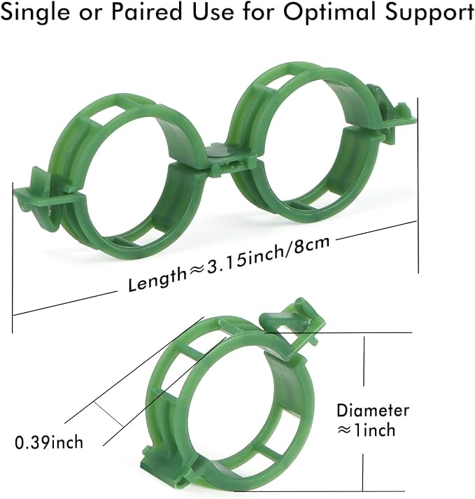 Aipker Tomato Clips, 200Pcs Plant Support Clips Garden Clips for Climbing Plants, Tomato Clips for String Trellis, Trellis Clips for Plants Support- Green