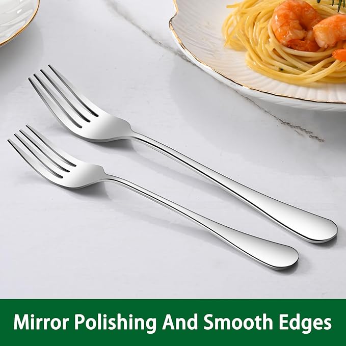 Dinner Forks Set, 8 Inches Stainless Steel Silverware Fork, Dishwasher Safe Food Grade Metal Forks, Mirror Polishing Main Fork Set of 8 For Home,Restaurant Or Hotel