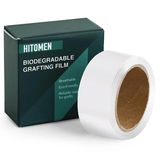 HITOMEN Biodegradable Grafting Film for Plants, Stretchable Garden Grafting Tape Self-Sealing Plants Repair Budding Tape for Floral Fruit Tree Nursery Self-Grafting Tape 1 inch x 32 ft